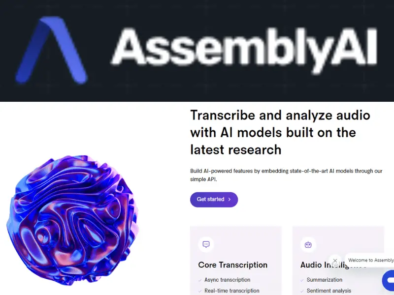 Assembly.ai un des meilleurs sites web de l'intelligence artificielle IA pour convertir des fichiers audio et vidéo en textes