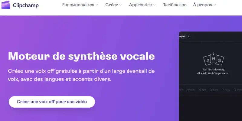 Clipchamp meilleure plateforme de synthèse vocale voix off en 2023