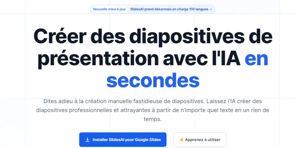 Slides AI meilleur site de création des présentations par IA en 2023