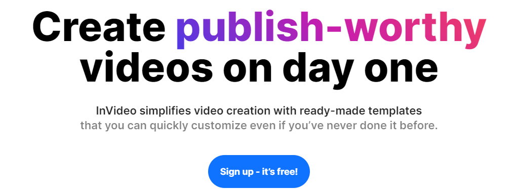 InVideo.io meilleur site de création vidéo par l'IA en 2023