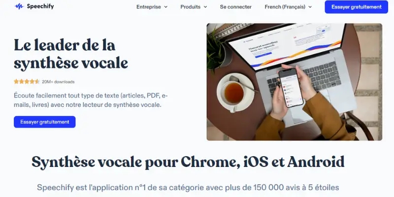 Speechify est la meilleure plateforme de la synthèse vocale en ligne