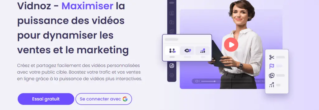 Vidnoz ai flex fonctionnalité de création et partage des vidéos IA