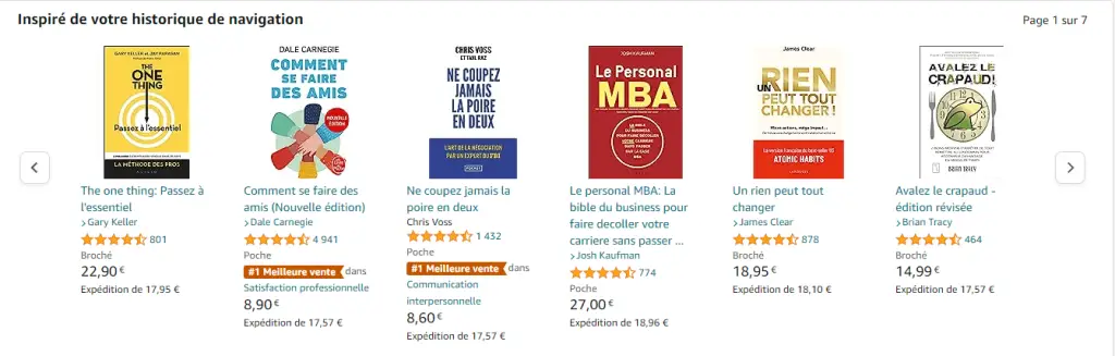 techniques et stratégies du e-merchandising du site Amazon 2024