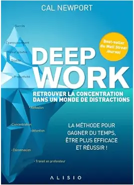 deep work de Cal Newport, meilleur livre sur la concentration au travail et l'un des meilleurs livres de la gestion du temps en 2024