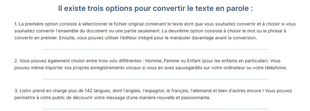 listnr tech un des meilleurs logiciels de synthèse vocale gratuite en français en 2024