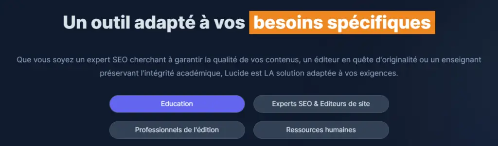 Lucide.ai, meilleur site de détection du contenu IA en français pour les enseignants et les éditeurs de site en 2024