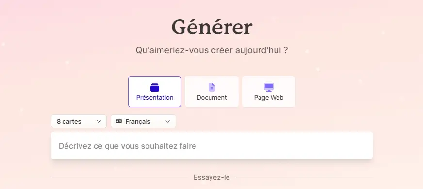 Gamma AI un des meilleurs générateurs de présentations IA 