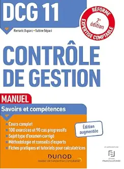 livre DCG 11 Contrôle de gestion de Romaric Duparc et Sabine Sépari, meilleur livre du controle de gestion pour les étudiants en 2024